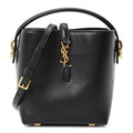 Saint Laurent Shiny Calfskin Le 37 Mini Bucket Bag Black