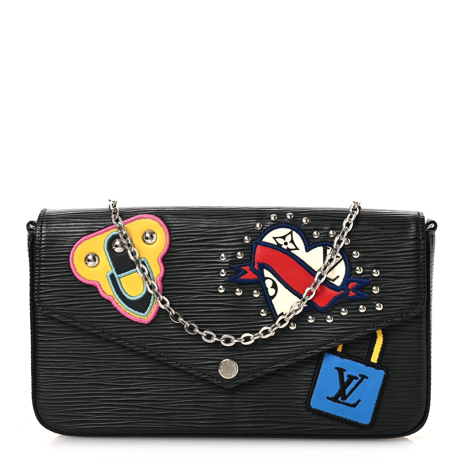 Louis Vuitton Epi LV Stories Pochette Felicie Black