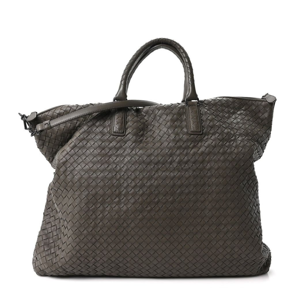 Bottega Veneta Nappa Intrecciato Maxi Convertible Tote Grey