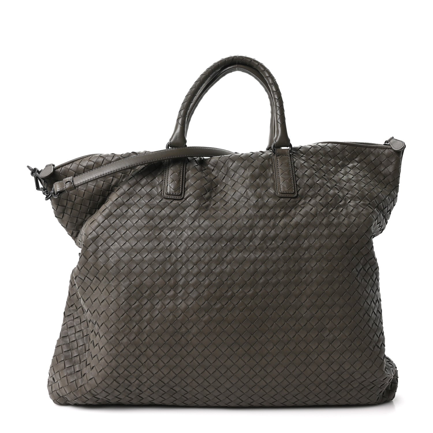 Bottega Veneta Nappa Intrecciato Maxi Convertible Tote Grey