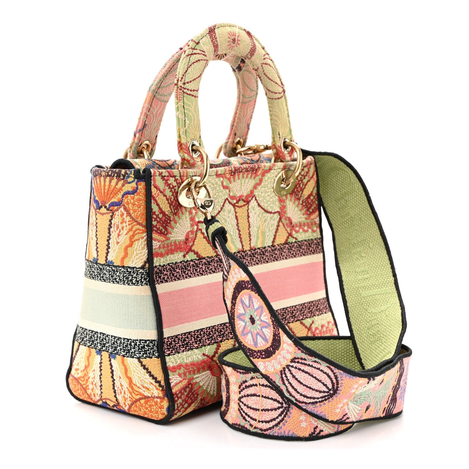 Dior Canvas Embroidered In Lights Medium Lady D-Lite Multicolor