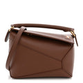 Loewe X SUNA FUJITA Satin Calfskin Mini Hamster Puzzle Edge Bag Havana