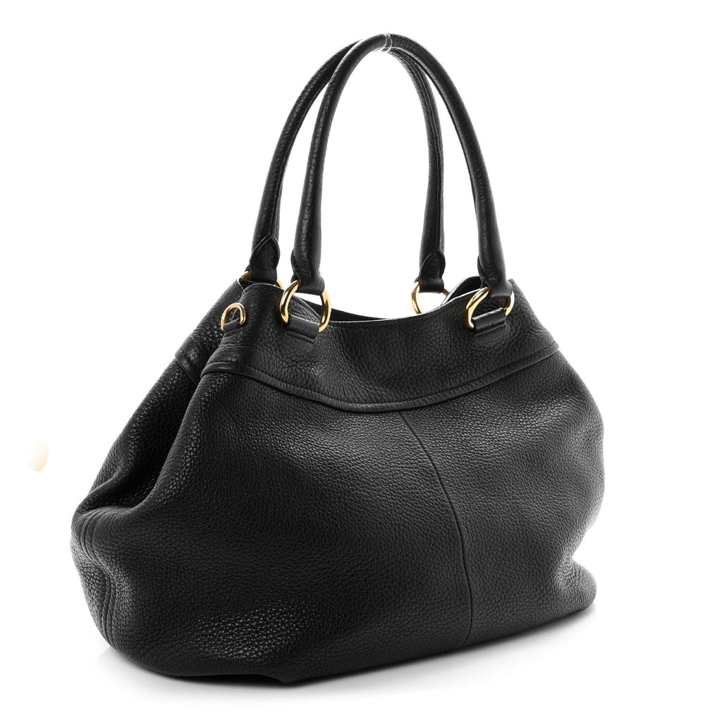 Prada Vitello Daino Tote Black