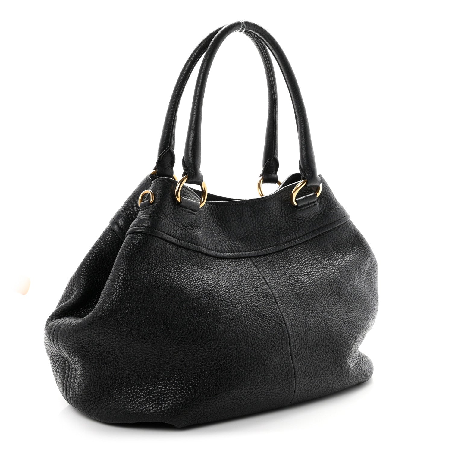 Prada Vitello Daino Tote Black