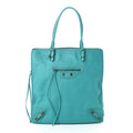 Balenciaga Veau Papier Tote Turquoise