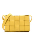 Bottega Veneta Lambskin Maxi Intrecciato Small Cassette Crossbody Bag Gold