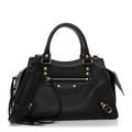 Balenciaga Grained Calfskin Neo Classic Gold Hardware S City Black