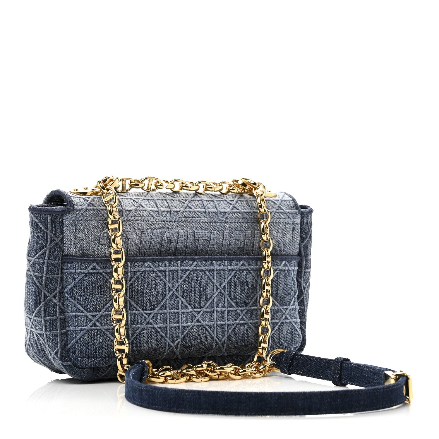 Dior Denim Cannage Small Caro Bag Blue