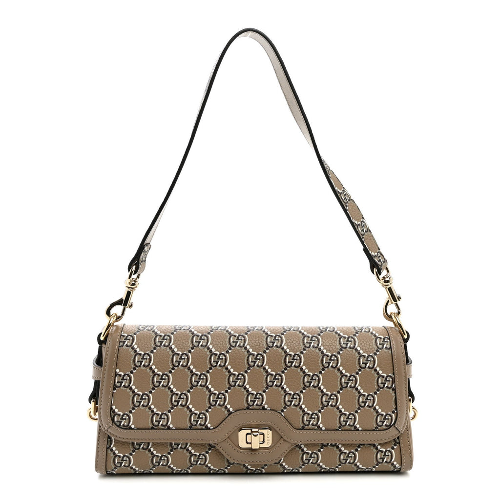 Gucci GG Shadow Monogram Small Luce Shoulder Bag Beige