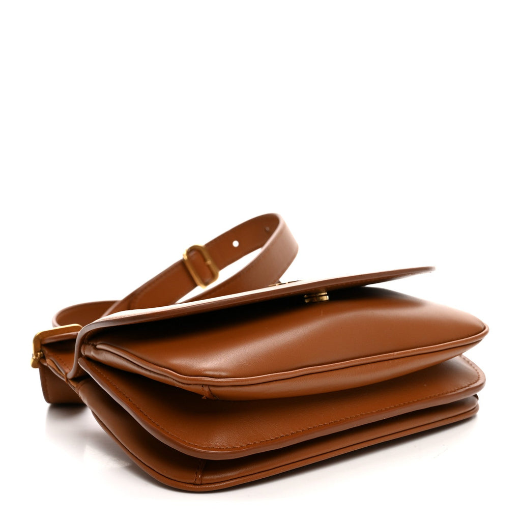 Saint Laurent Smooth Calfskin Small Charlie Shoulder Bag Miel Dark