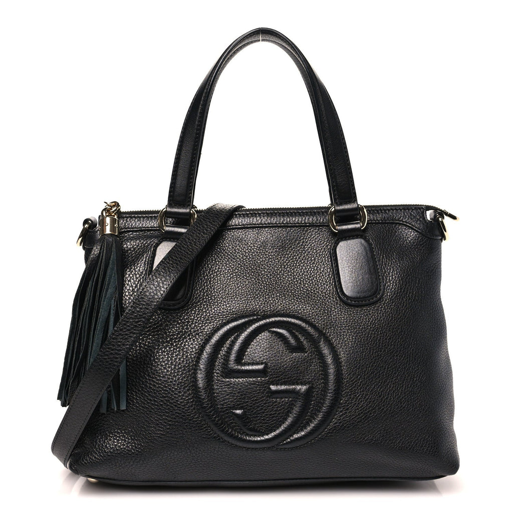 Gucci Cellarius Calfskin Small Soho Top Handle Satchel Black