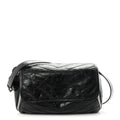 Saint Laurent Crinkled Calfskin Matelasse Monogram Niki Body Bag Black