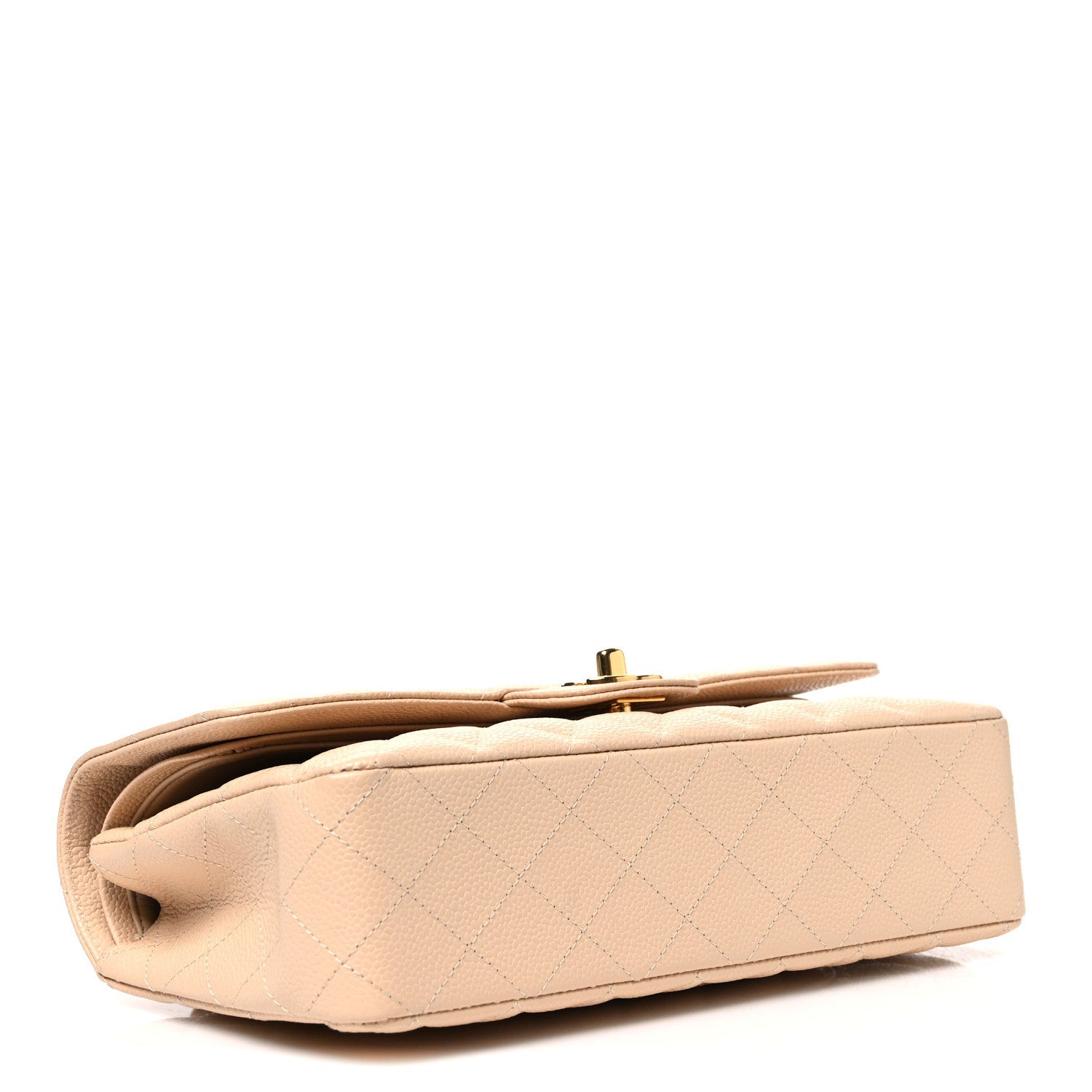 Chanel Caviar Quilted Medium Double Flap Beige Beige Clair