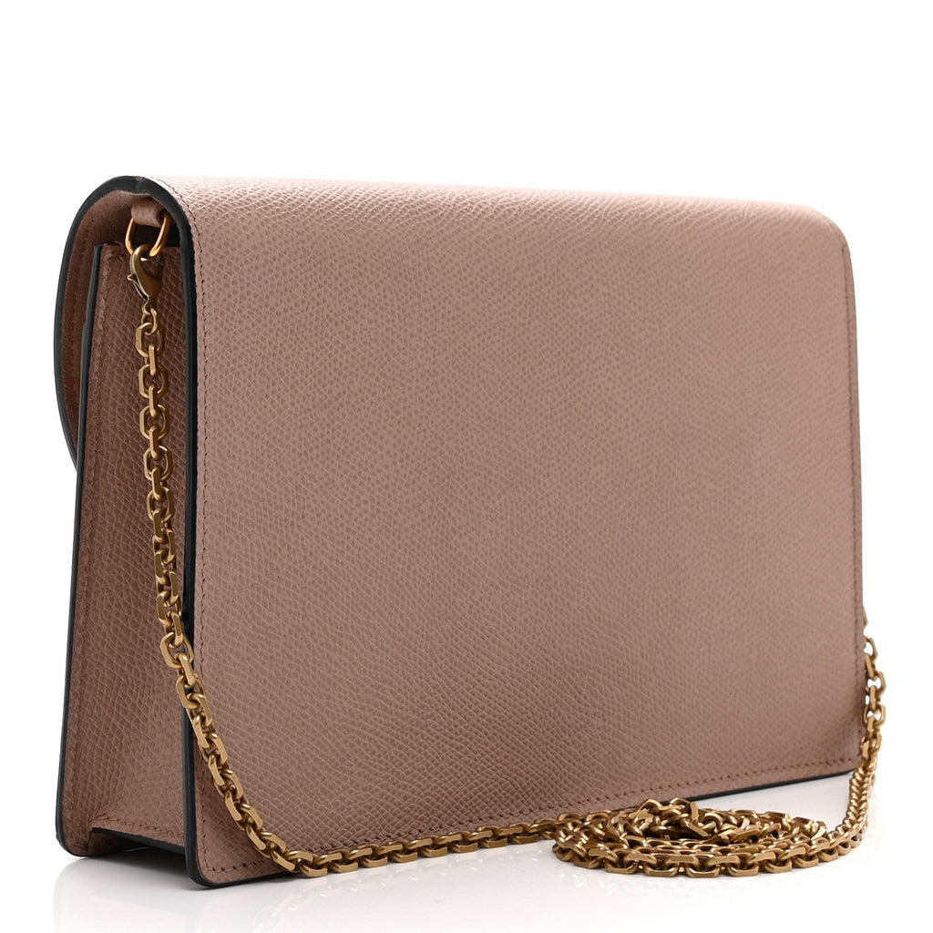 Dior Grained Calfskin Saddle Chain Pouch Blush