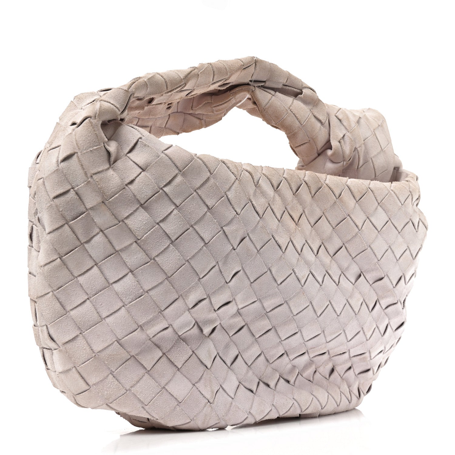 Bottega Veneta Suede Calfskin Intrecciato Teen Jodie Hobo Mirth Washed