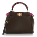 Fendi Nappa Braided Mini Peekaboo Iconic Satchel Maya Magenta