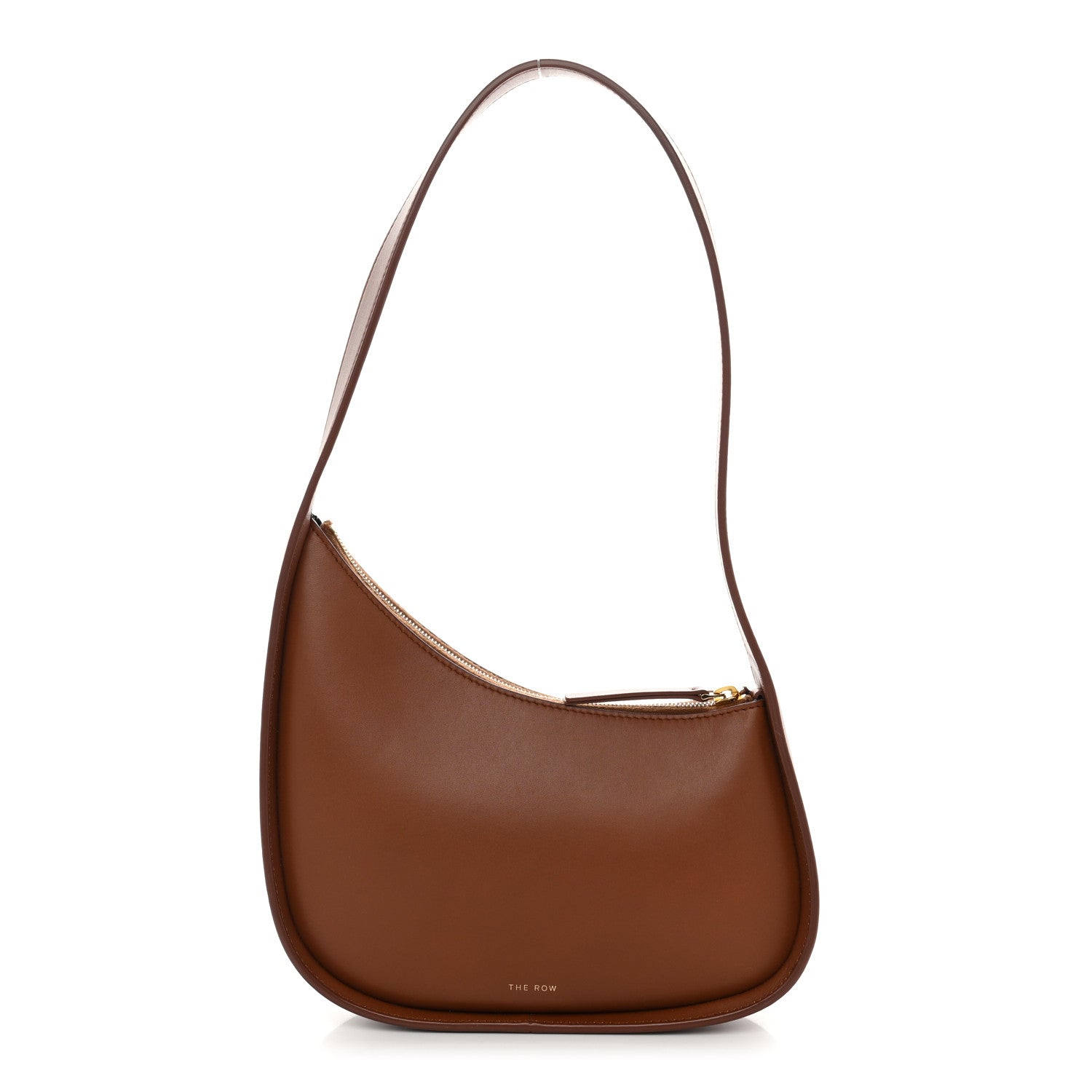 The Row Smooth Calfskin Half Moon Shoulder Bag Twany