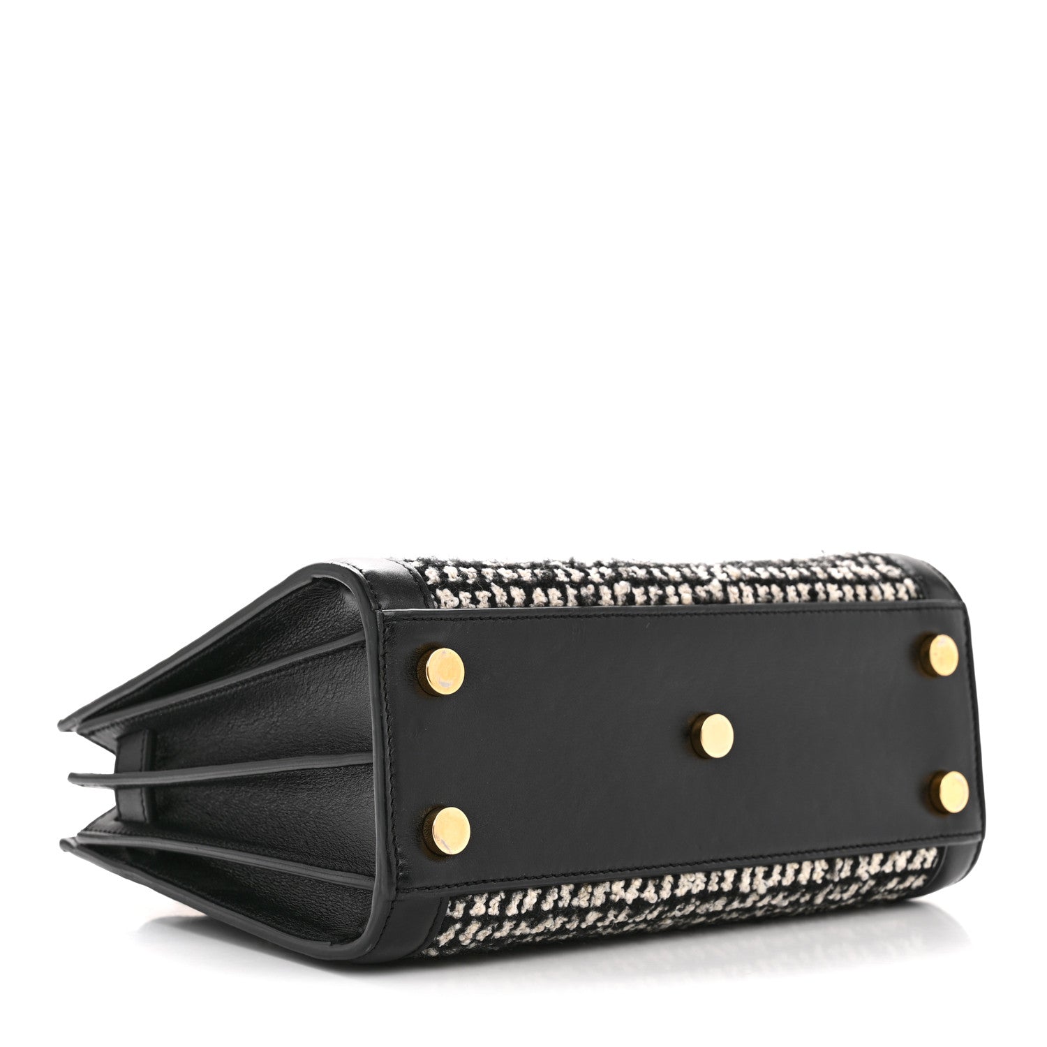 Saint Laurent Tweed Houndstooth Nano Sac De Jour Black