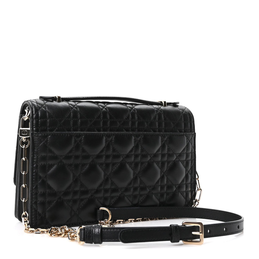 Dior Lambskin Cannage My Dior Top Handle Bag Black