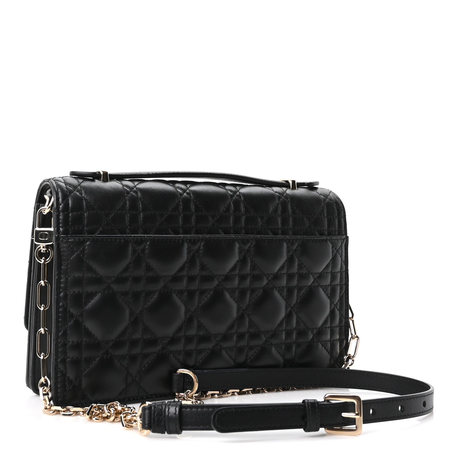 Dior Lambskin Cannage My Dior Top Handle Bag Black