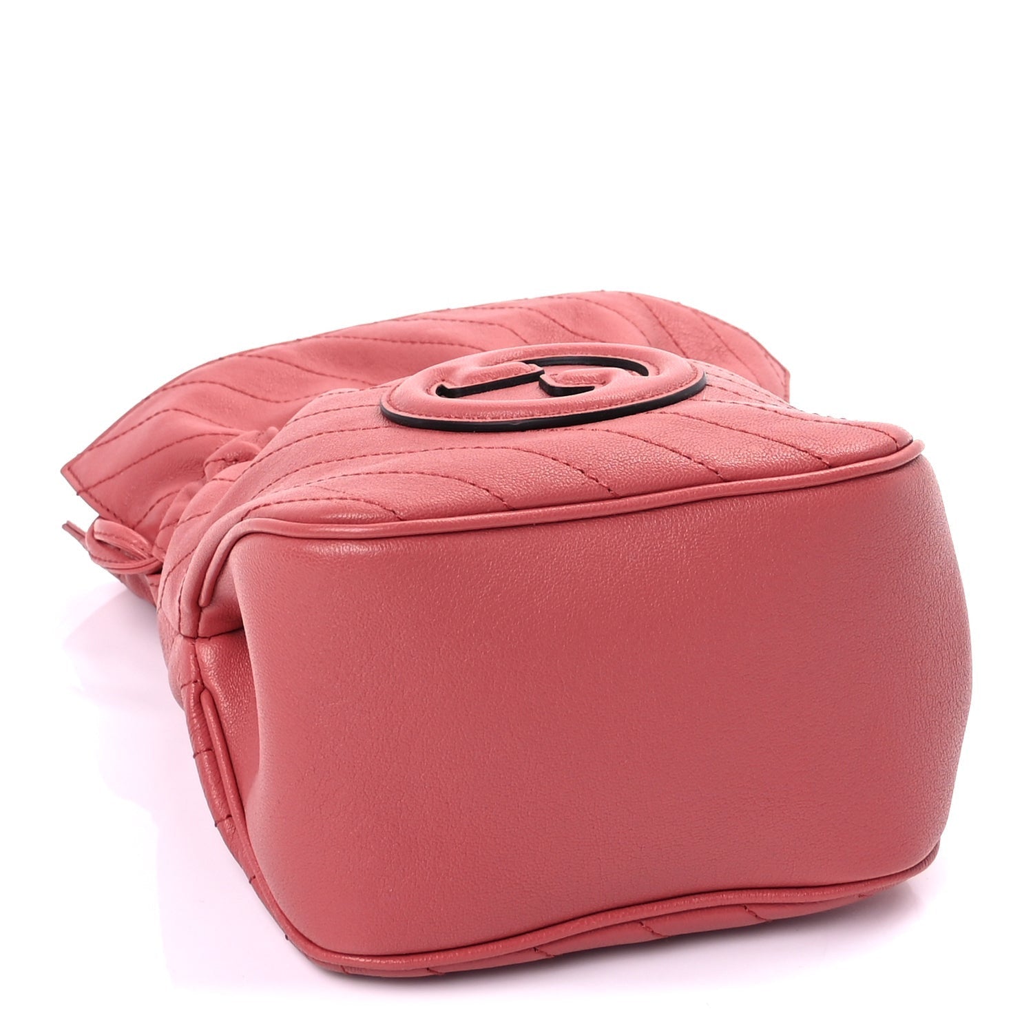 Gucci Sakai Be Green Calfskin Diagonal Stitched Mini Blondie Bucket Bag Pink