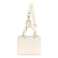 Prada Saffiano Lux Medium Shoulder Tote White front view