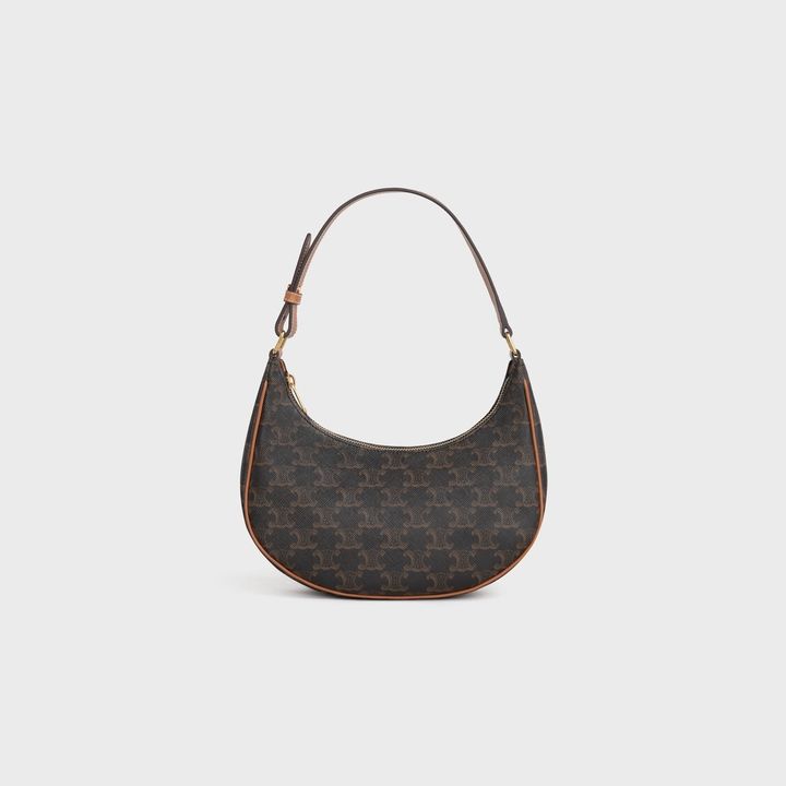 Celine Ava Bag in Triomphe Canvas and Calfskin Tan - front view