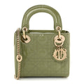 Dior Patent Cannage Mini Lady Dior Dusty Green