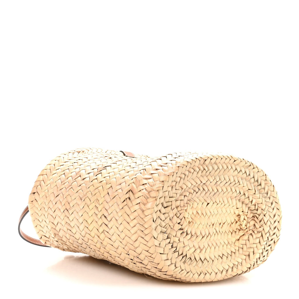 Celine Raffia Calfskin Heart Triomphe Teen Panier Tan