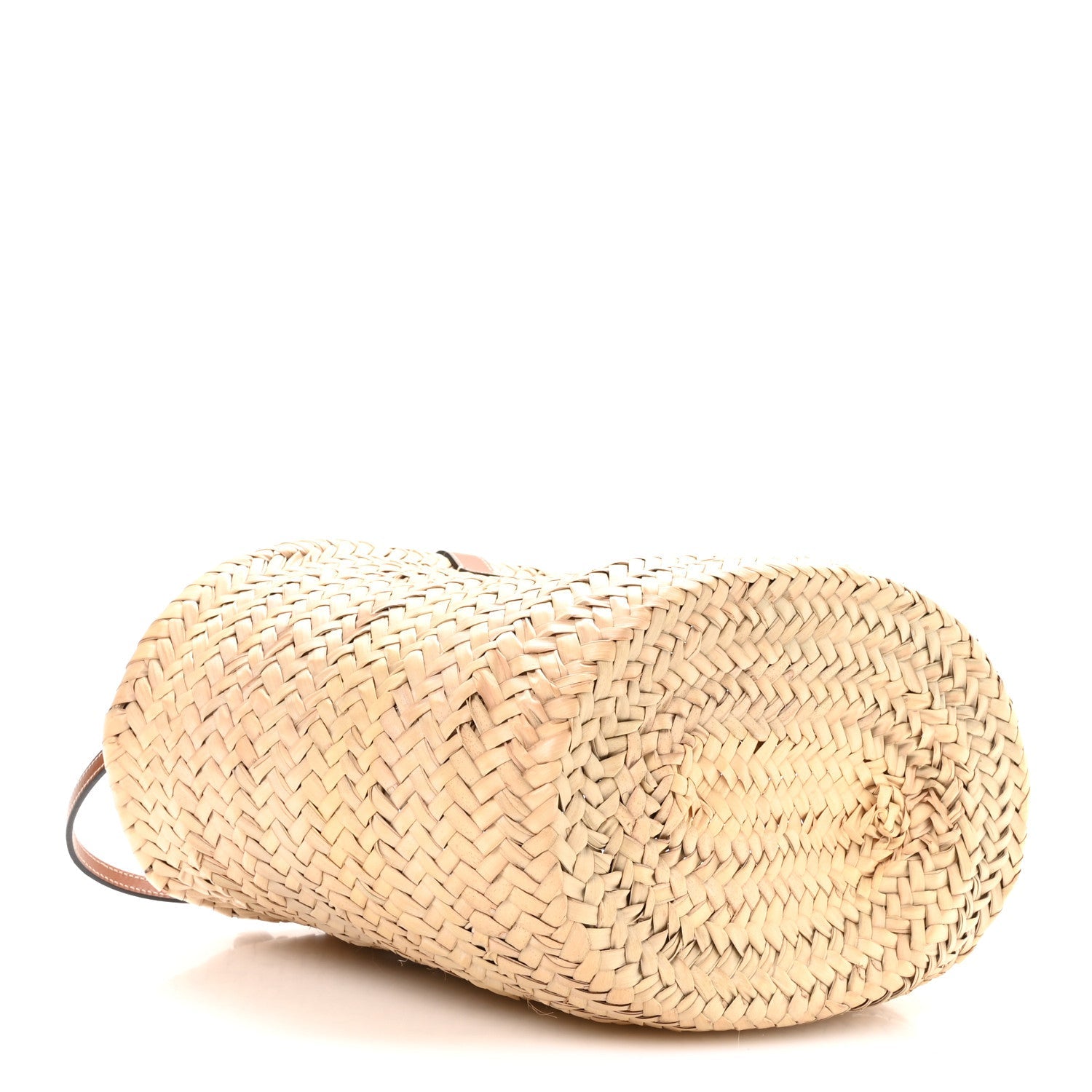 Celine Raffia Calfskin Heart Triomphe Teen Panier Tan