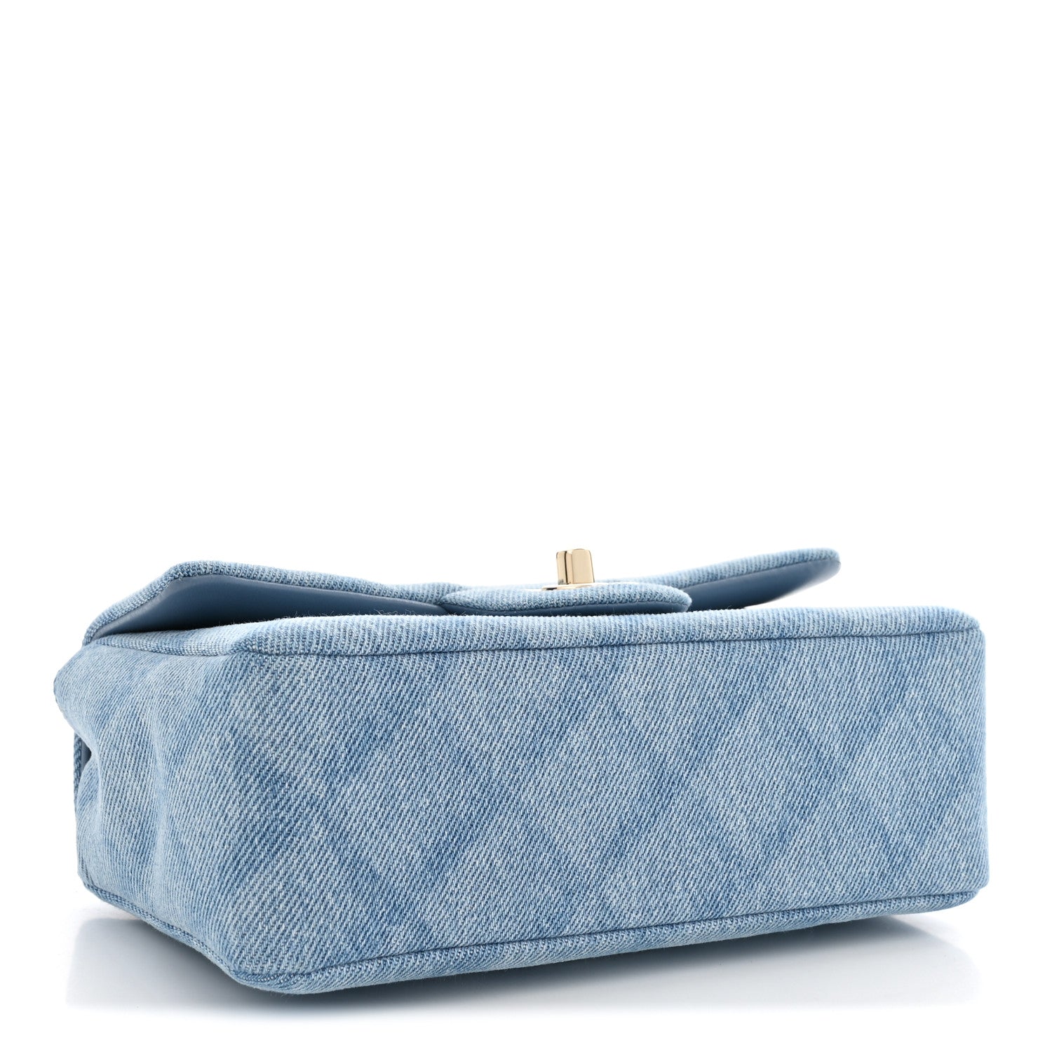 Chanel Printed Denim Quilted Mini Rectangular Flap Light Blue