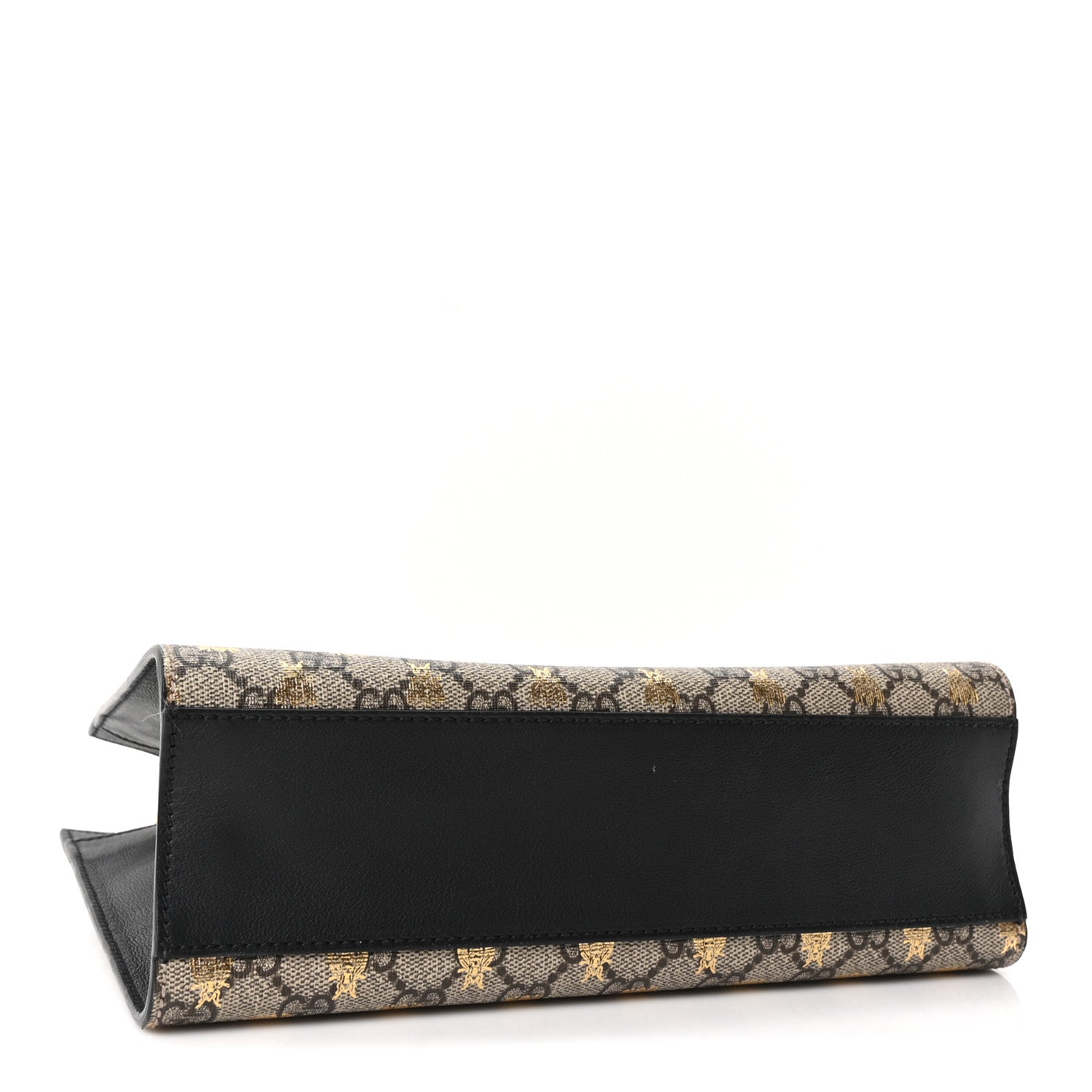 Gucci GG Supreme Monogram Bees Small Padlock Tote Beige Oro Black