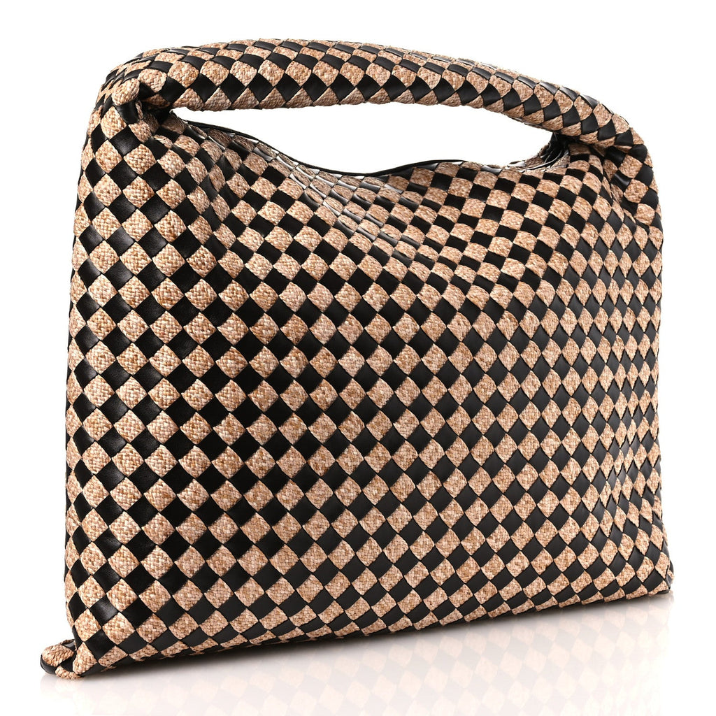Bottega Veneta Nappa Raffia Intrecciato Large Hop Fondant Natural