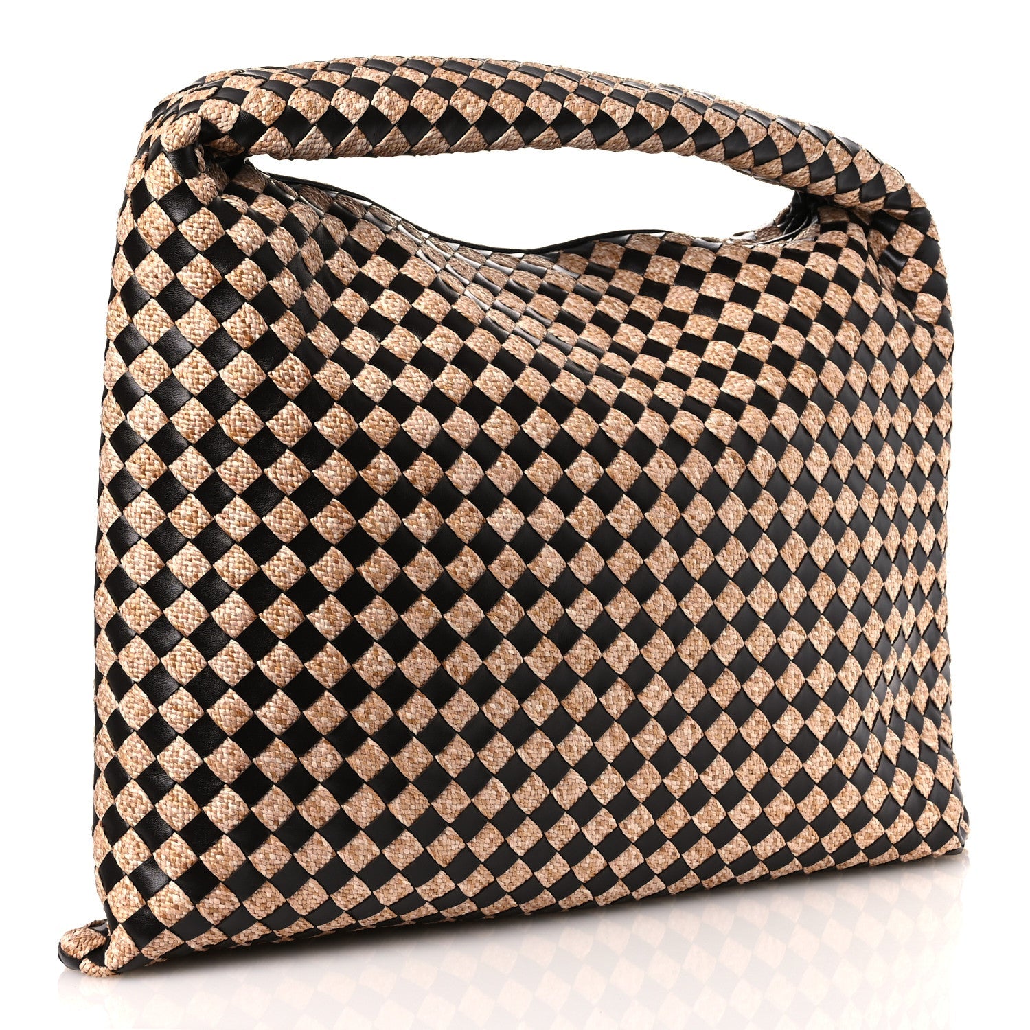 Bottega Veneta Nappa Raffia Intrecciato Large Hop Fondant Natural