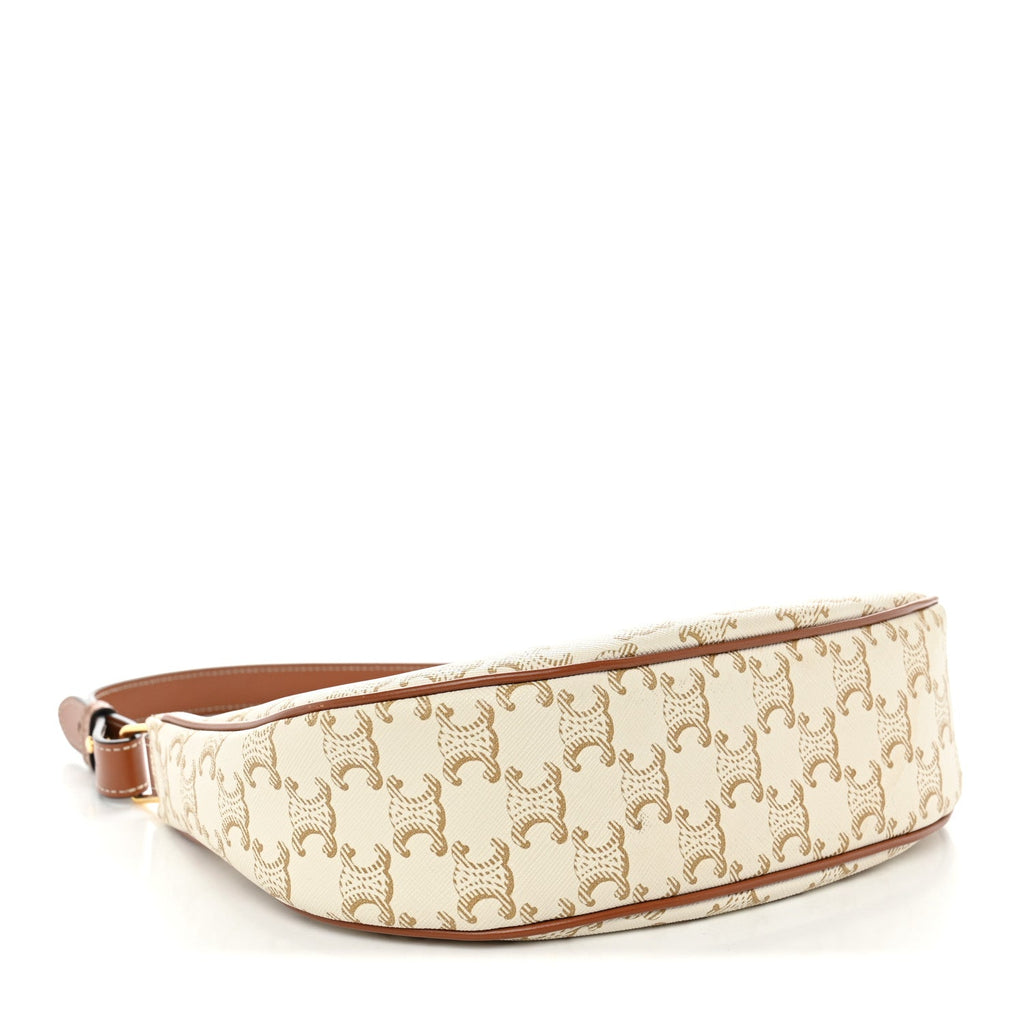 Celine Canvas Calfskin Ava Triomphe Shoulder Bag Grege