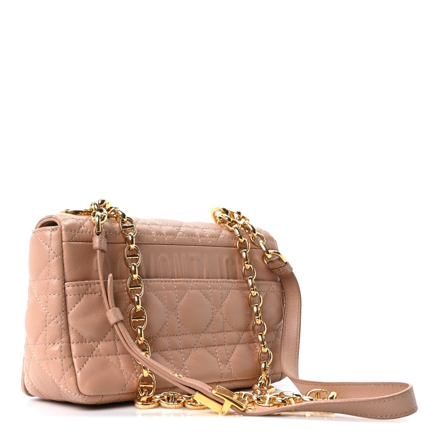 Dior Calfskin Cannage Small Caro Bag Rose De Vents