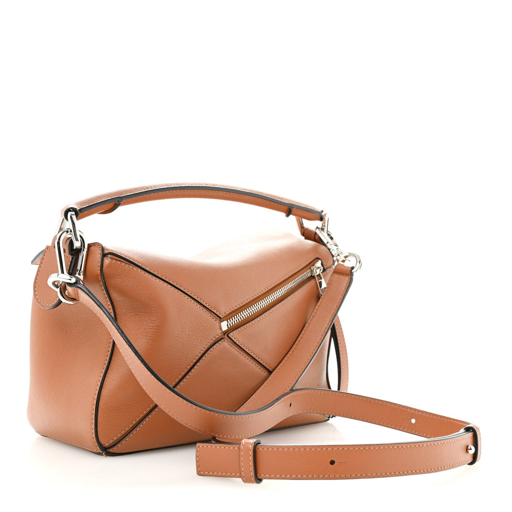 Loewe Calfskin Small Puzzle Bag Tan