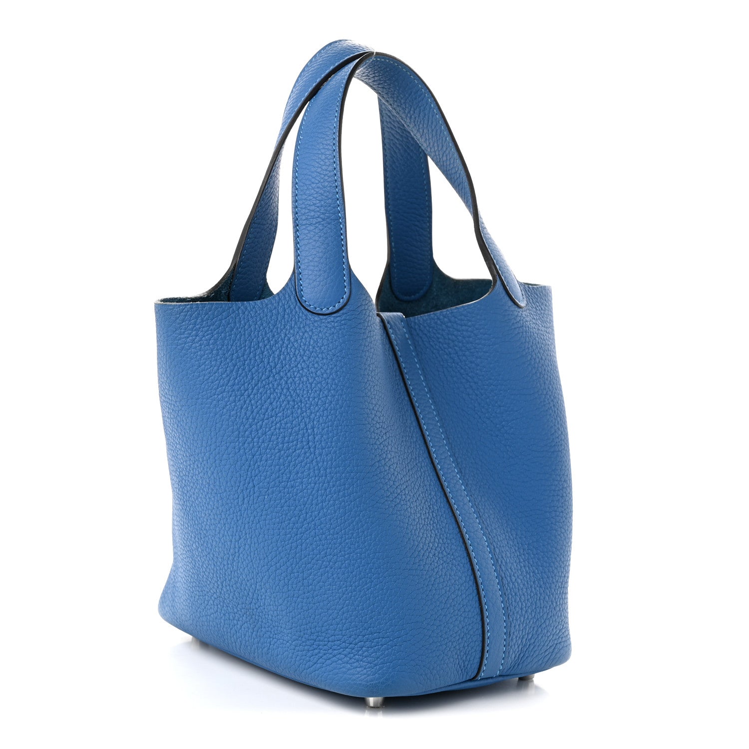 Hermès Taurillon Clemence Picotin Lock 18 PM Bleu Zellige