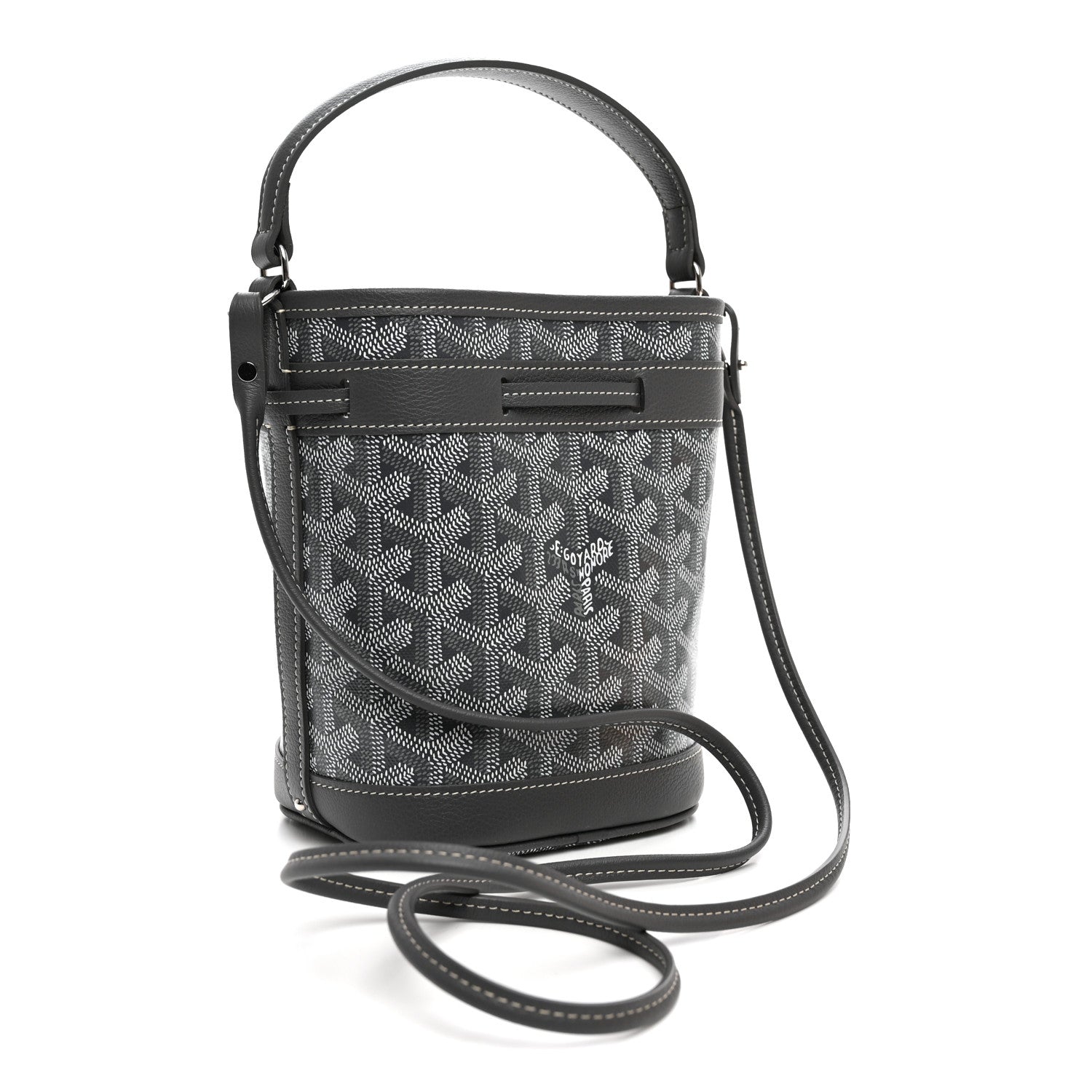 Goyard Goyardine Petit Flot Mini Bucket Bag Grey