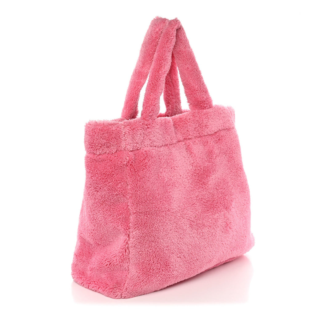 Prada Terry Cloth Tote Bag Petalo Black