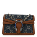 Gucci New Denim GG Monogram Dollar Calfskin Enamel Super Mini Dionysus Shoulder Bag Blue Tea Cuir Epilog Electric Blue