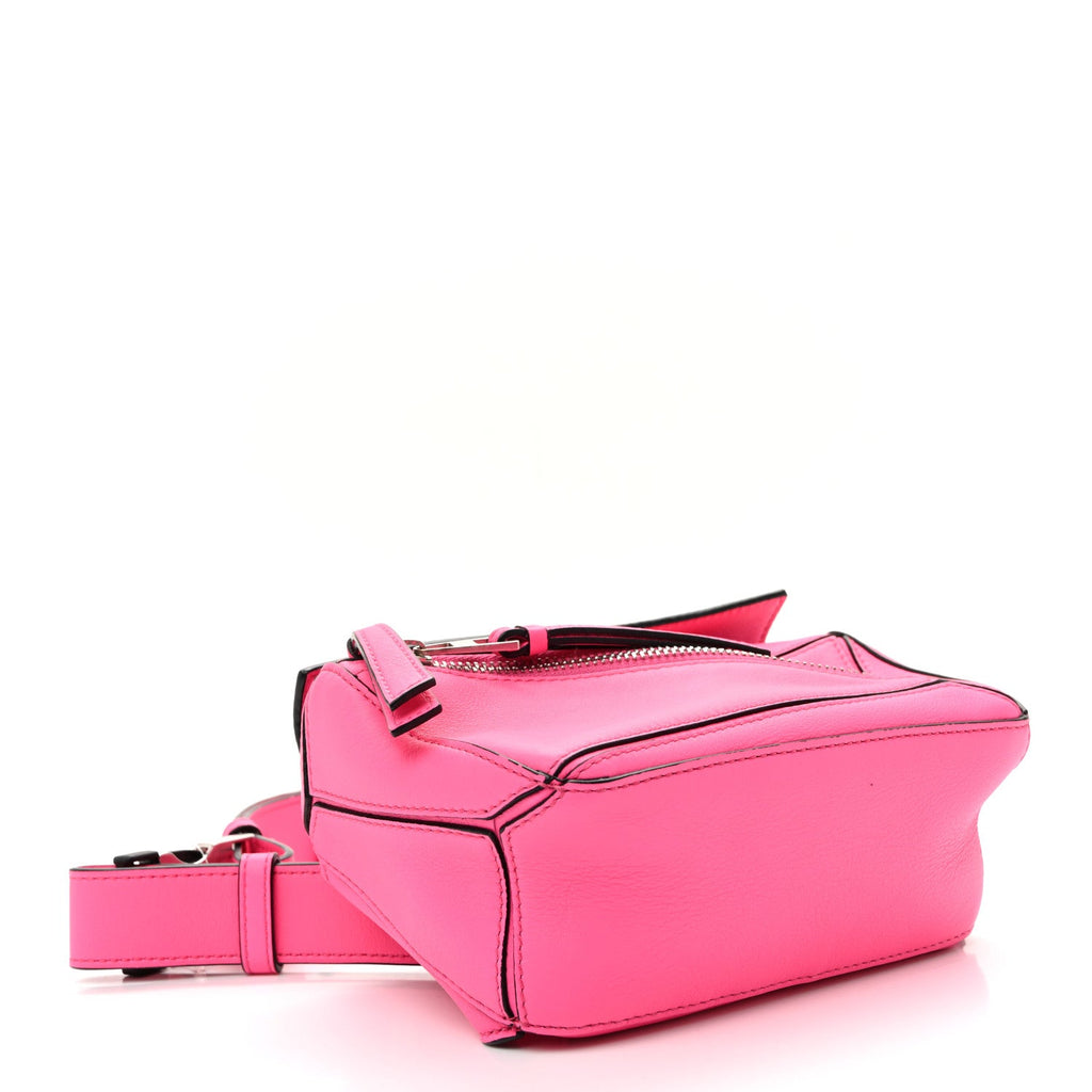 Loewe Calfskin Mini Puzzle Bumbag Neon Pink