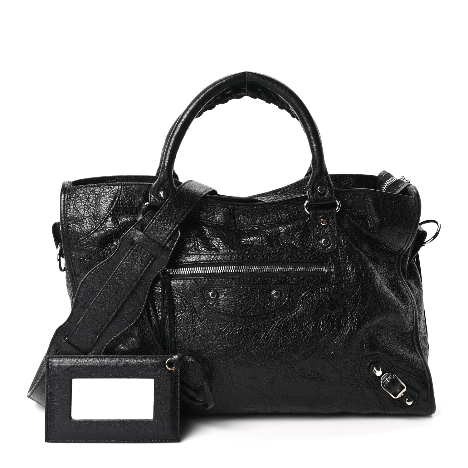 Balenciaga Agneau Classic Silver Hardware City Black