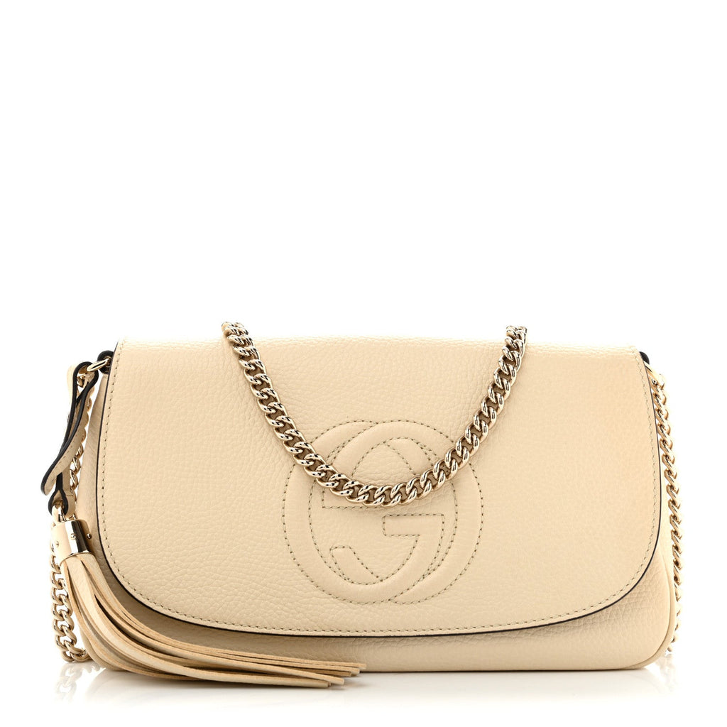 Gucci Cellarius Calfskin Medium Soho Flap Crossbody Ivoire