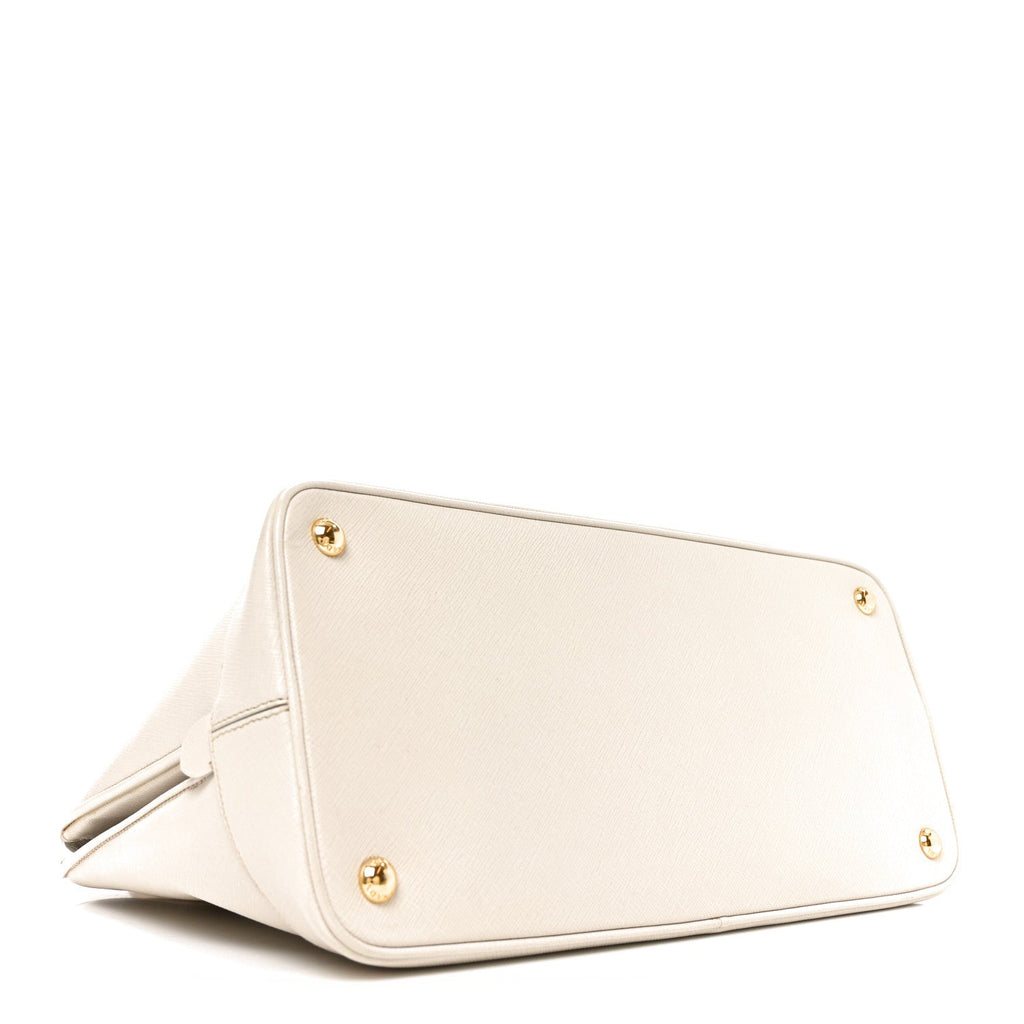Prada Saffiano Lux Open Promenade Tote Talco