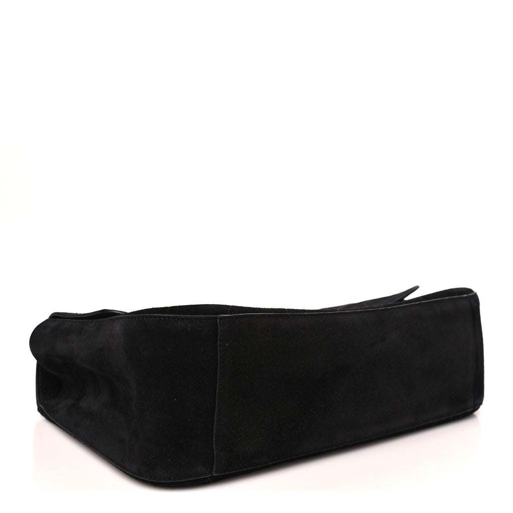 Chanel Suede Calfskin Small Maxi Flap Black