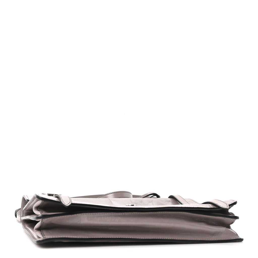 Prada Glossy Calfskin Medium Sound Shoulder Bag Peltro