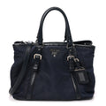 Prada Tessuto Nylon Soft Calf Small Tote Blue