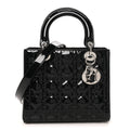 Dior Patent Cannage Medium Lady Dior Black