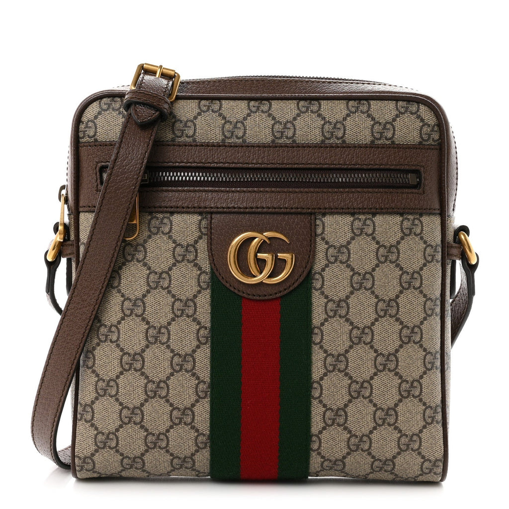 Gucci GG Supreme Monogram Web Small Ophidia Messenger Bag Brown